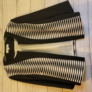 Tahari black/white open front 3/4 sleeve blazer - Size 16W.